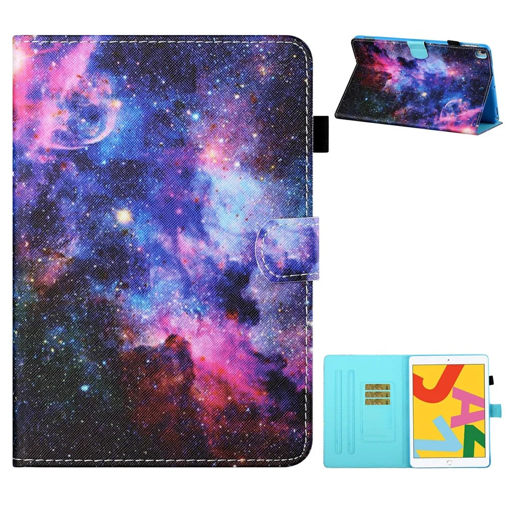 Pattern Printing Leather Stand Tablet Cover Shell for iPad 10.2 (2021)/(2020)/(2019)/iPad Air 10.5 inch (2019) - The Milky Way - 1
