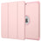 Tri-fold Stand for iPad 10.2 (2021)/(2020)/(2019) PU Leather Tablet Cover with Pen Holder - Pink - 1