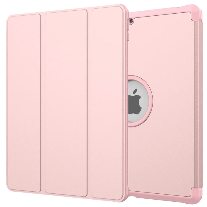 Tri-fold Stand for iPad 10.2 (2021)/(2020)/(2019) PU Leather Tablet Cover with Pen Holder - Pink - 1
