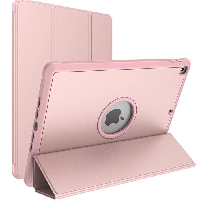 Tri-fold Stand for iPad 10.2 (2021)/(2020)/(2019) PU Leather Tablet Cover with Pen Holder - Pink - 2