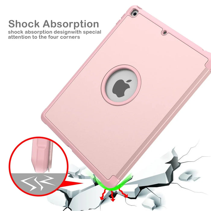 Tri-fold Stand for iPad 10.2 (2021)/(2020)/(2019) PU Leather Tablet Cover with Pen Holder - Pink - 4