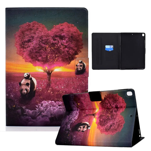 TPU + PU Leather Pattern Printing Stand Card Holder Tablet Case for iPad 10.2 (2021)/(2020)/(2019) - Pandas and Tree - 1