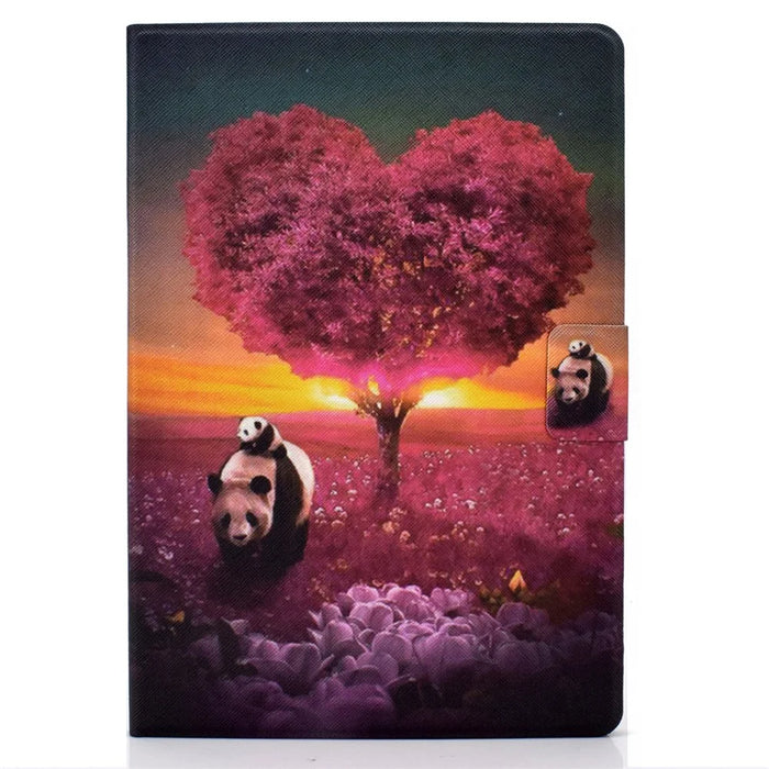 TPU + PU Leather Pattern Printing Stand Card Holder Tablet Case for iPad 10.2 (2021)/(2020)/(2019) - Pandas and Tree - 4