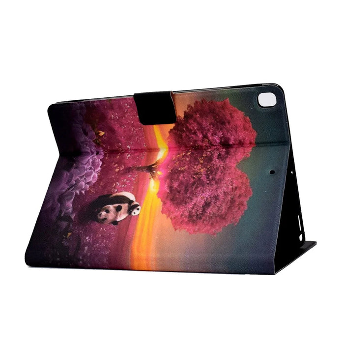 TPU + PU Leather Pattern Printing Stand Card Holder Tablet Case for iPad 10.2 (2021)/(2020)/(2019) - Pandas and Tree - 6