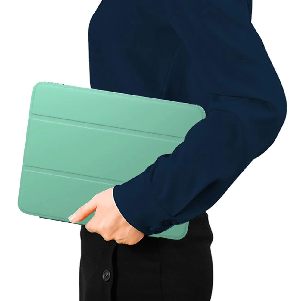 Leather Cover + Transparent TPU Inner Case with Pen Slot for iPad Air (2020)/Pro 11-inch (2018) - Light Green - 5