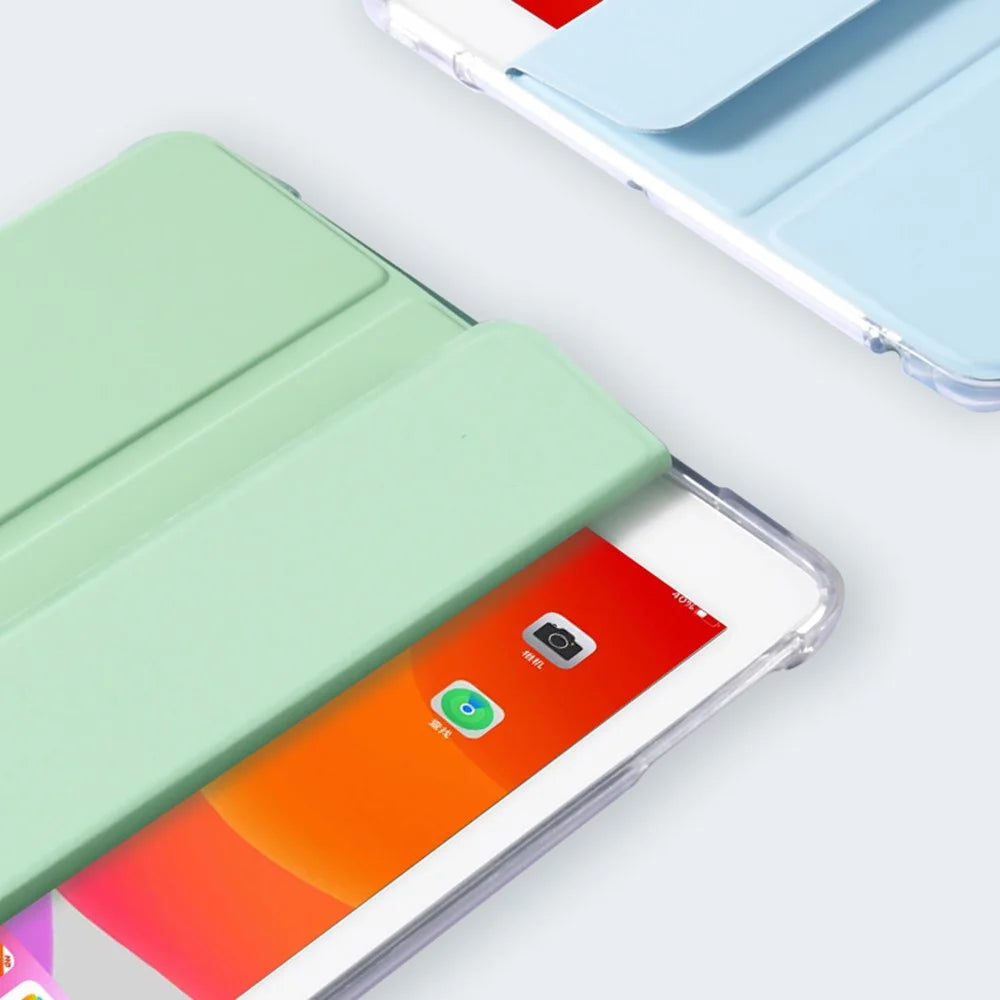 Leather Cover + Transparent TPU Inner Case with Pen Slot for iPad Air (2020)/Pro 11-inch (2018) - Light Green - 7