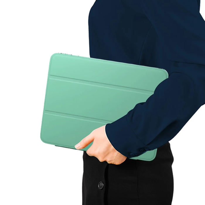 Transparent TPU + PU Leather Cover Case with Pen Slot for iPad 10.2 (2020) - Light Green - 6