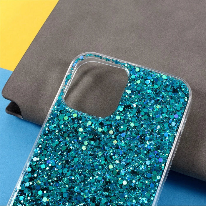 For iPhone 12 / 12 Pro Case Glitter Powder TPU Phone Cover - Baby Blue - 2