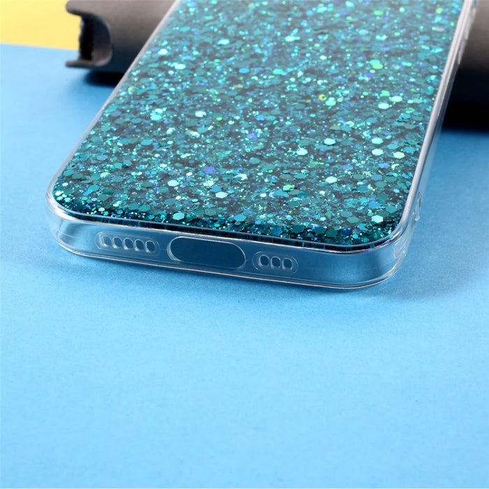 For iPhone 12 / 12 Pro Case Glitter Powder TPU Phone Cover - Baby Blue - 3