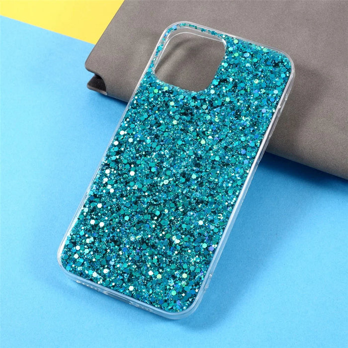 For iPhone 12 / 12 Pro Case Glitter Powder TPU Phone Cover - Baby Blue - 6