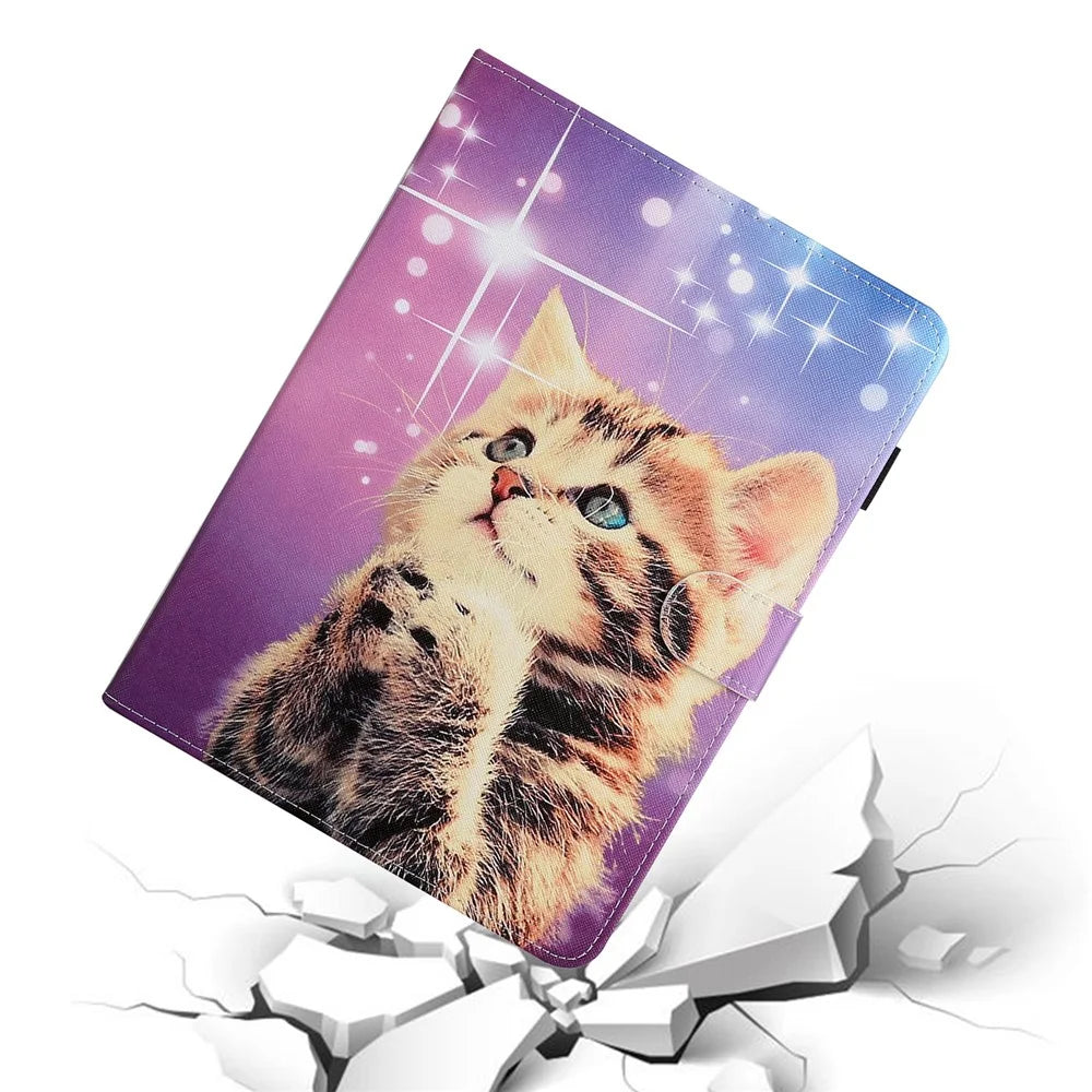 Pattern Printing Tablet Leather Stand Case for iPad Air (2020)/Air (2022) - Cat - 6