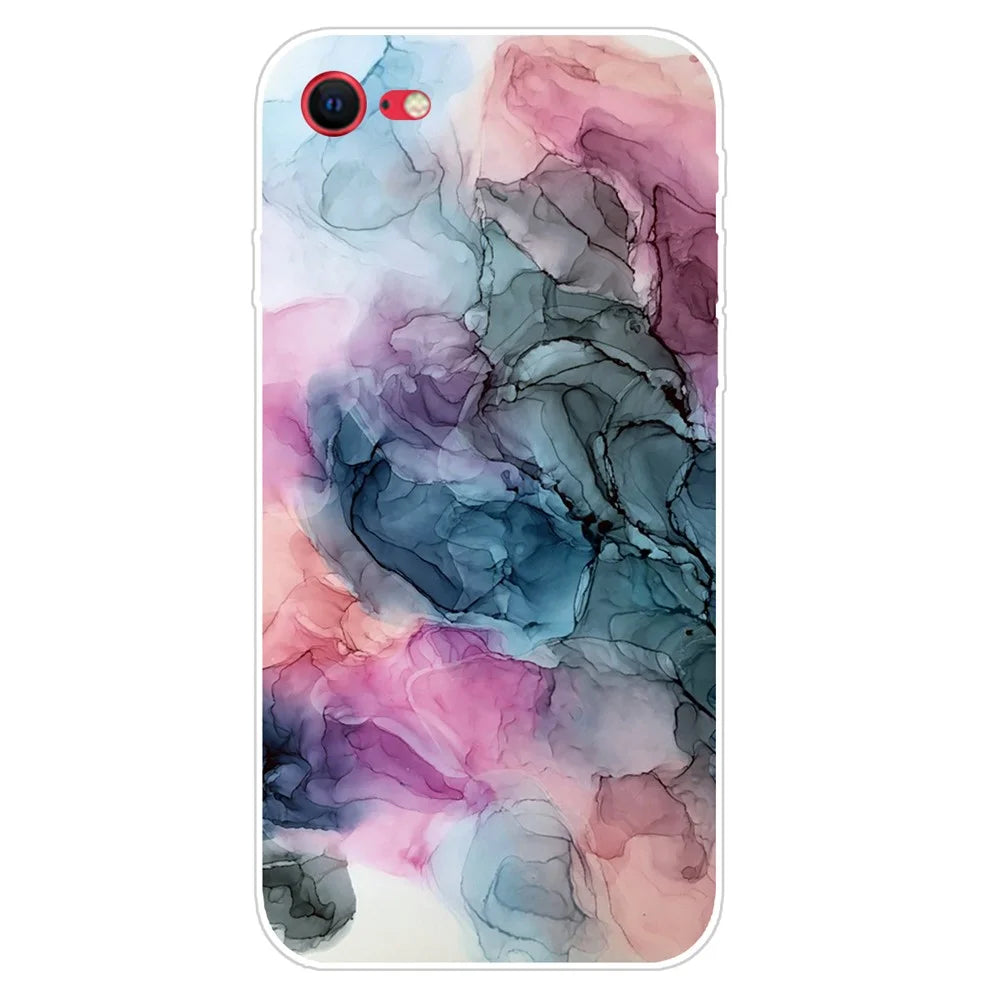 TPU Marble Pattern Printing Phone Case for iPhone SE (2020)/SE (2022) / 8 / 7 - Style G - 1