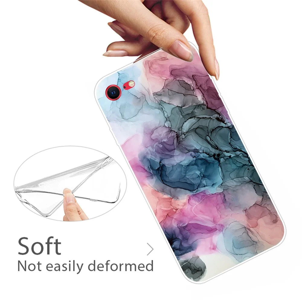 TPU Marble Pattern Printing Phone Case for iPhone SE (2020)/SE (2022) / 8 / 7 - Style G - 2