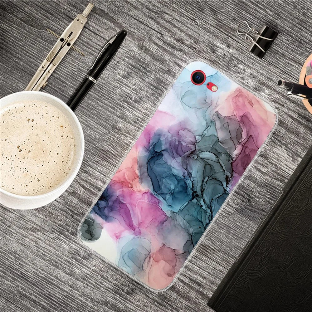 TPU Marble Pattern Printing Phone Case for iPhone SE (2020)/SE (2022) / 8 / 7 - Style G - 4