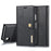 DG.MING Split Leather Wallet Cover for iPhone XR 6.1-inch, Stand Feature Detachable 2-in-1 Flip Case - Black - 1