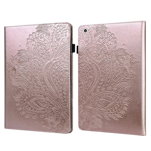 Leather Tablet Protective Shell with Peacock Flower Pattern Imprinting for iPad mini 4/(2019) 7.9 inch - Rose Gold - 1