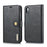 DG.MING Cover for iPhone XS Max 6.5 inch Detachable 2-in-1 Split Leather Wallet Shell + PC Back Case - Black - 2