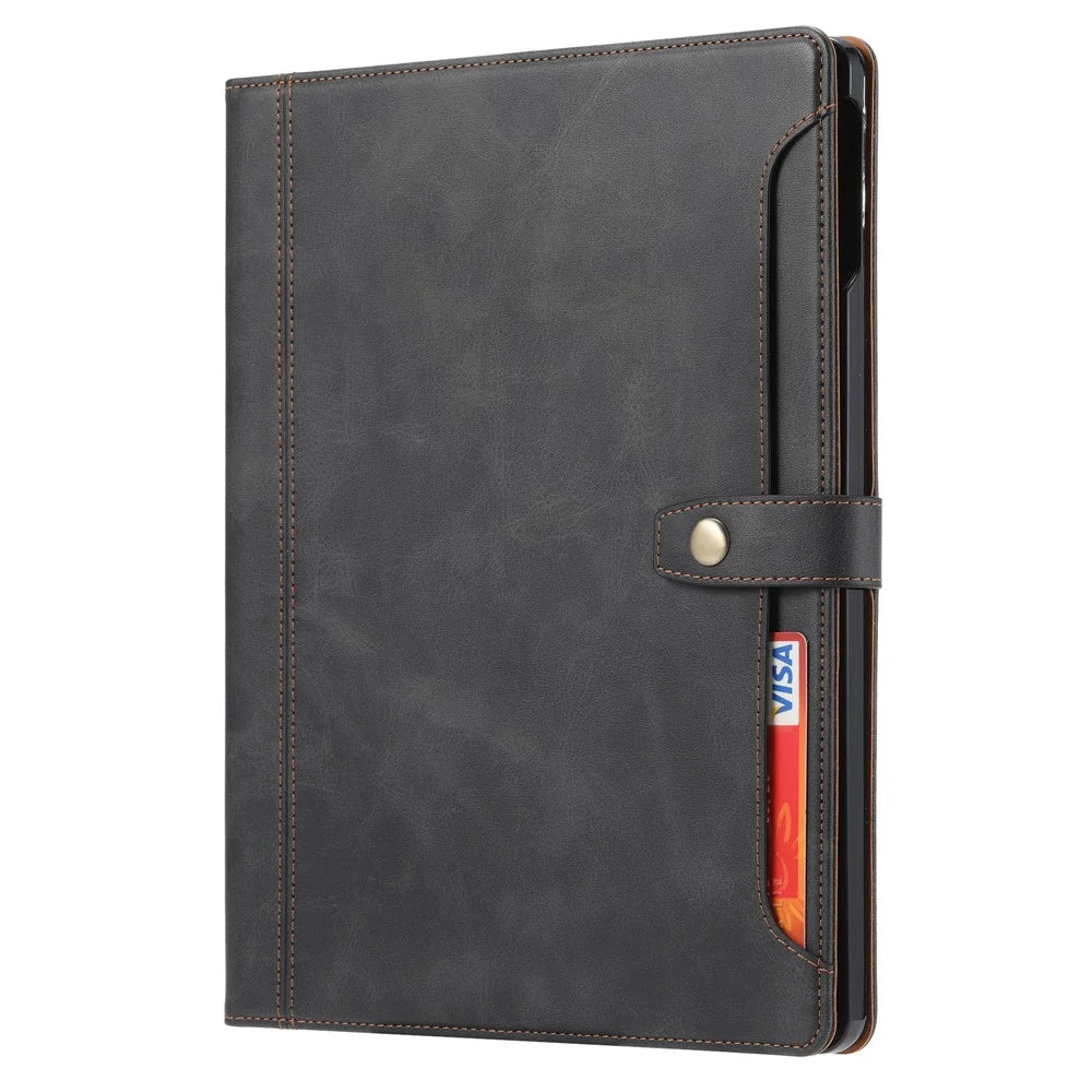 PU Leather Wallet Stand Tablet Case with Pen Slot Design for iPad Air 13 (2026) / (2025) / (2024) / Pro 12.9 (2022) / (2021) / (2020) / (2018) - Black - 2