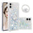 Drop-proof Glitter Quicksand Ring Kickstand TPU Phone Protective Shell for iPhone 11 6.1 inch - Light Green - 1