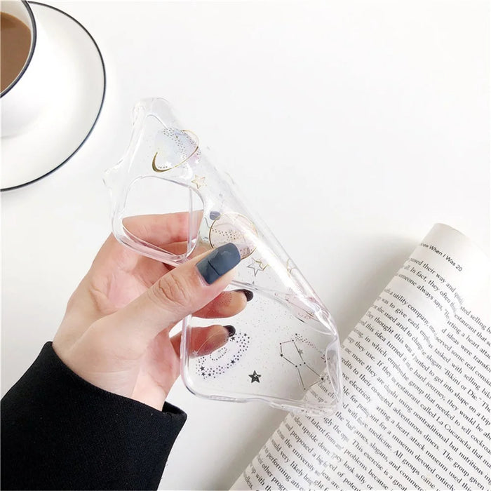 Star Planet Printing Design Epoxy Stickers TPU Case Shell for iPhone 11 6.1 inch - Transparent - 3