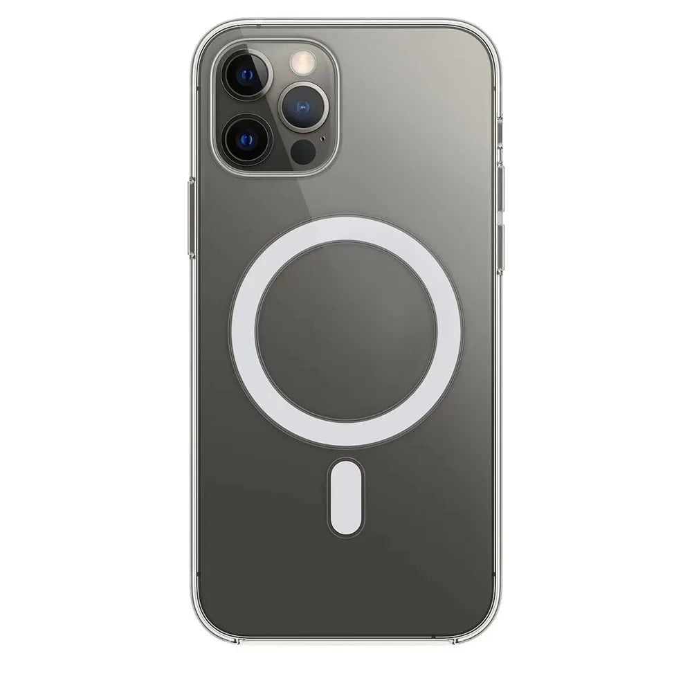 Clear Acrylic+TPU Phone Case Compatible with MagSafe for iPhone 12 Pro Max - 1