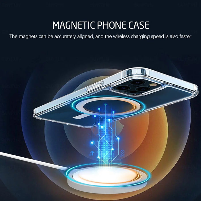 Clear Acrylic+TPU Phone Case Compatible with MagSafe for iPhone 12 Pro Max - 7