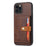Full Protection PU Leather Coated TPU Case with Kickstand and Card Slots for iPhone 12/12 Pro - Brown - 2