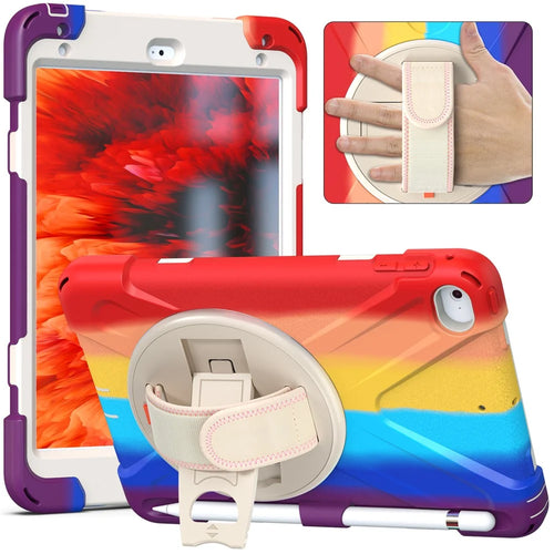 Pen Slot Design Tablet Cover with Rotary Kickstand for iPad mini 4/(2019) 7.9 inch - Colorful/Red - 1