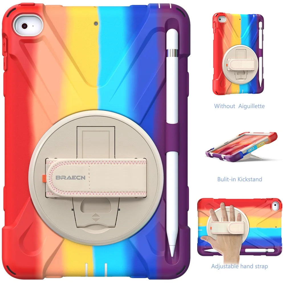 Pen Slot Design Tablet Cover with Rotary Kickstand for iPad mini 4/(2019) 7.9 inch - Colorful/Red - 2