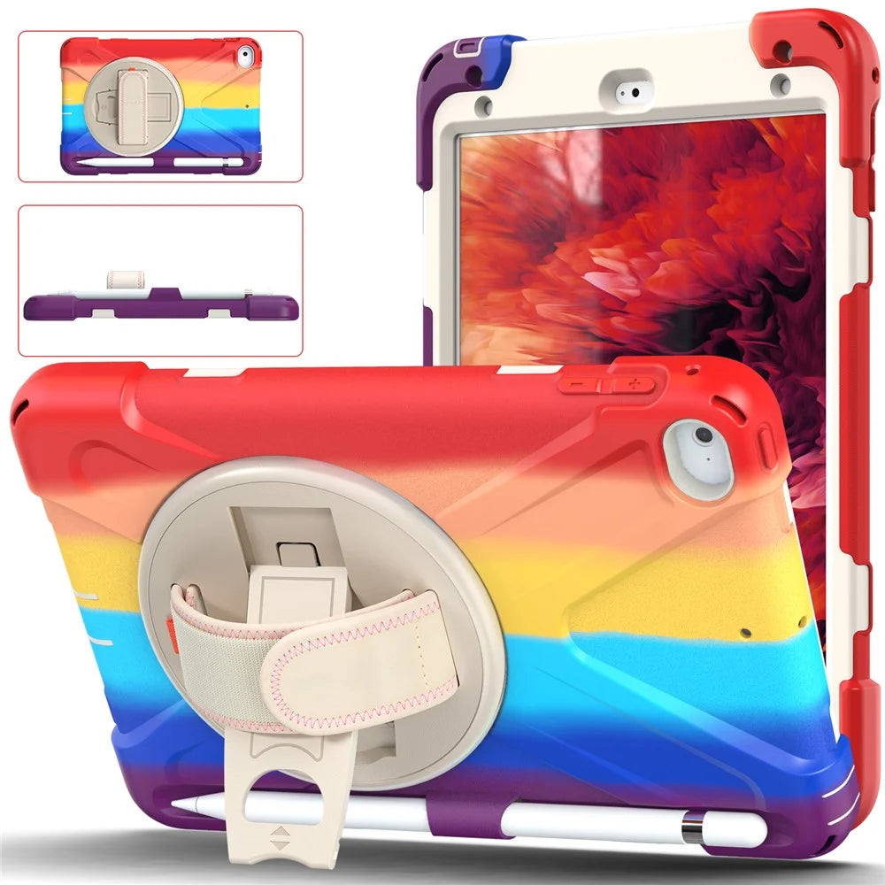 Pen Slot Design Tablet Cover with Rotary Kickstand for iPad mini 4/(2019) 7.9 inch - Colorful/Red - 3