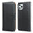 Genuine Leather Wallet Stand Phone Protector Case Shell for iPhone 12 / 12 Pro - Black - 2