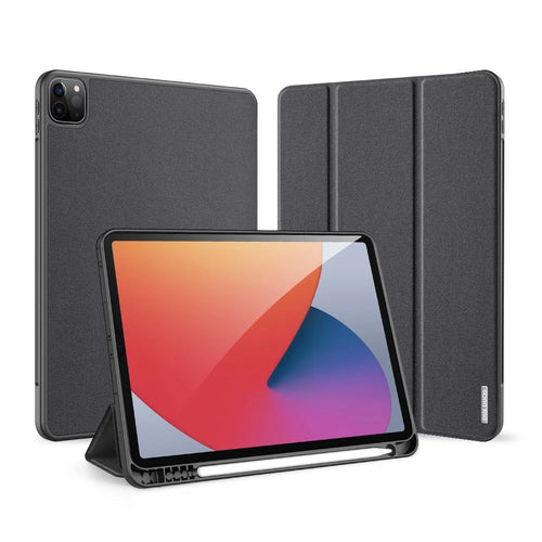 DUX DUCIS Tri-fold Stand Design Business Style Tablet Protective Case with Pen Slot for iPad Pro 11-inch (2022) / (2021) / (2020) - Black - 1