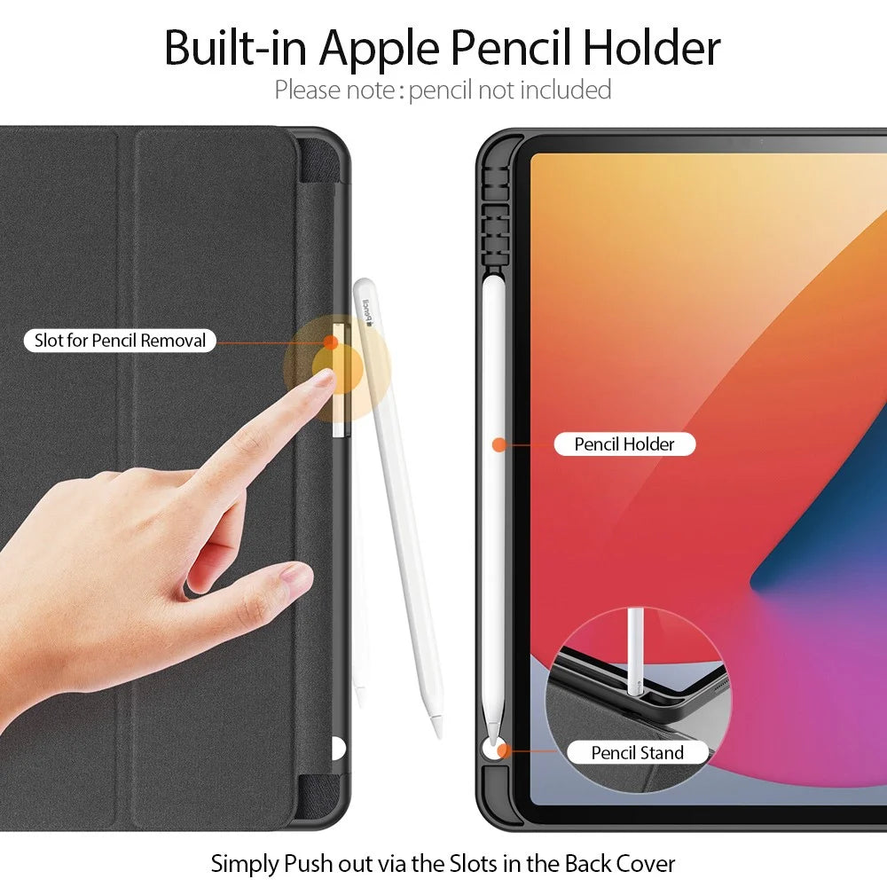 DUX DUCIS Tri-fold Stand Design Business Style Tablet Protective Case with Pen Slot for iPad Pro 11-inch (2022) / (2021) / (2020) - Black - 3