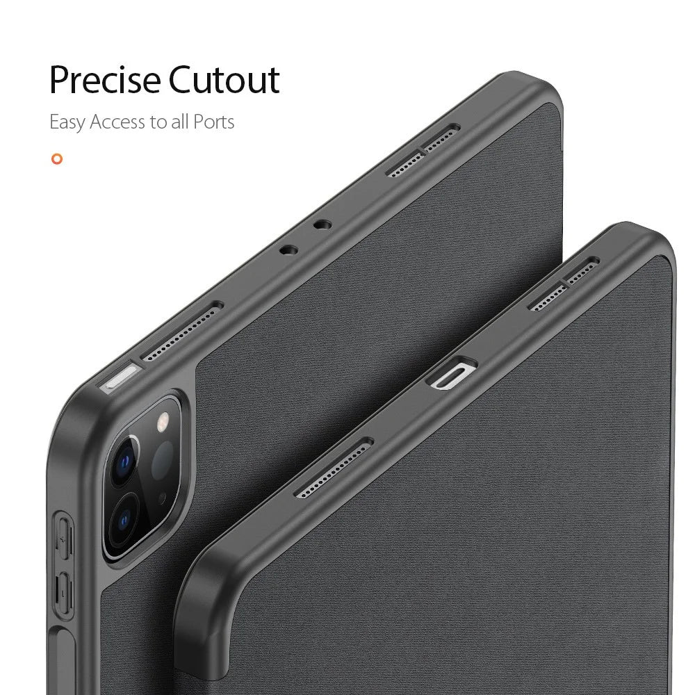DUX DUCIS Tri-fold Stand Design Business Style Tablet Protective Case with Pen Slot for iPad Pro 11-inch (2022) / (2021) / (2020) - Black - 7
