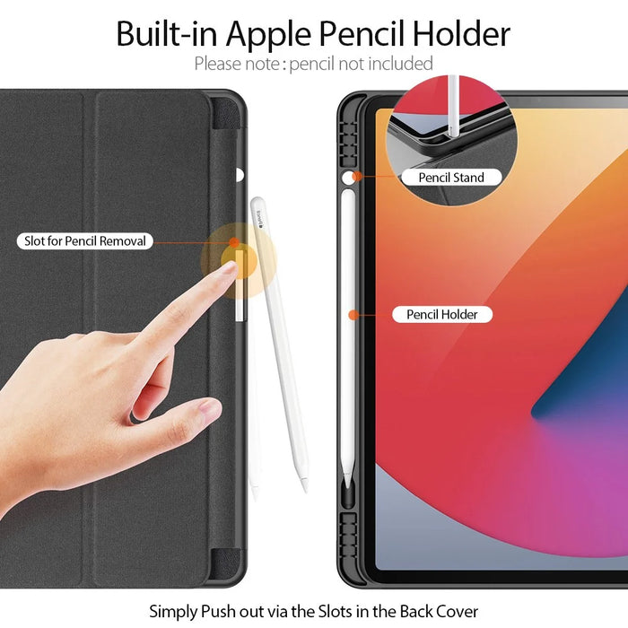 DUX DUCIS Domo Series Leather Cover for iPad Pro 12.9 (2022)/(2021)/(2020) Tri-Fold Stand Tablet Case - Black - 3