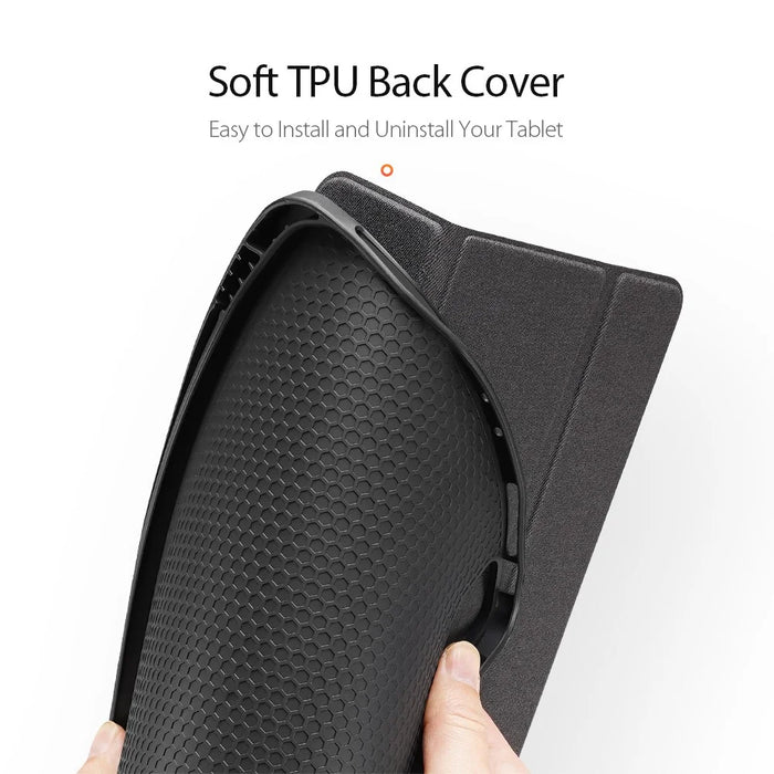 DUX DUCIS Domo Series Leather Cover for iPad Pro 12.9 (2022)/(2021)/(2020) Tri-Fold Stand Tablet Case - Black - 6