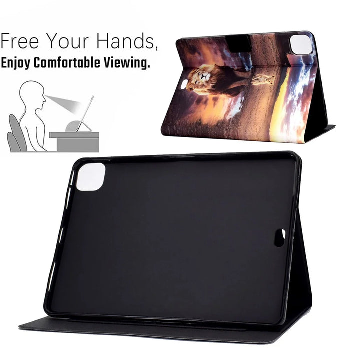 Pattern Printing Leather Tablet Case for iPad Pro 11 (2022) / (2020) / (2021) / Air 11 (2026) / (2025) / (2024) / Air (2020) (2022) - Lion - 3