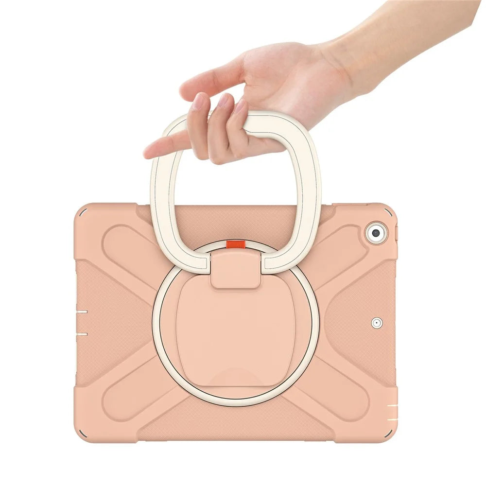 360° Rotary Kickstand Design PC + Silicone Tablet Case Shell for iPad 10.2 (2021) / (2020) / (2019) - Rose Gold - 4