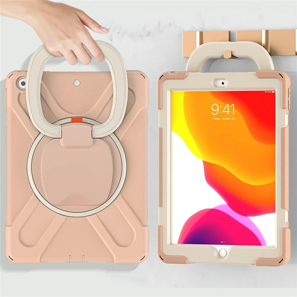 360° Rotary Kickstand Design PC + Silicone Tablet Case Shell for iPad 10.2 (2021) / (2020) / (2019) - Rose Gold - 5
