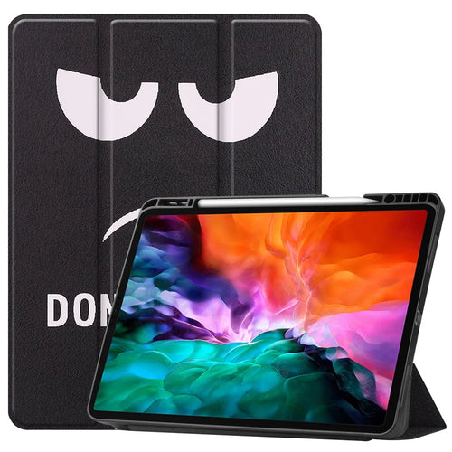 Pattern Printing Tri-Fold Stand PU Leather Tablet Cover Smart Case with Pen Slot for iPad Pro 12.9-inch (2021) - Grimace - 1