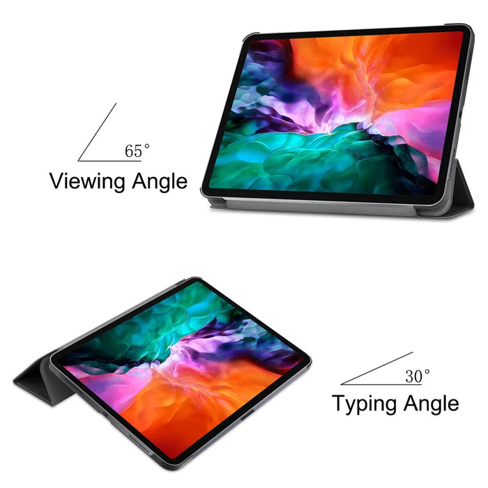 Stable Tri-fold Stand Design Leather Stand Case [Auto Sleep/Wake Function] for iPad Pro 12.9-inch (2021) - Black - 3