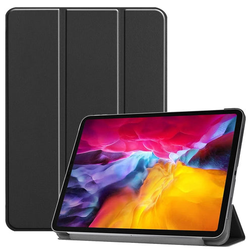 Stable Tri-fold Stand Auto Sleep/Wake Leather Stand Case for iPad Pro 11-inch (2021) - Black - 1