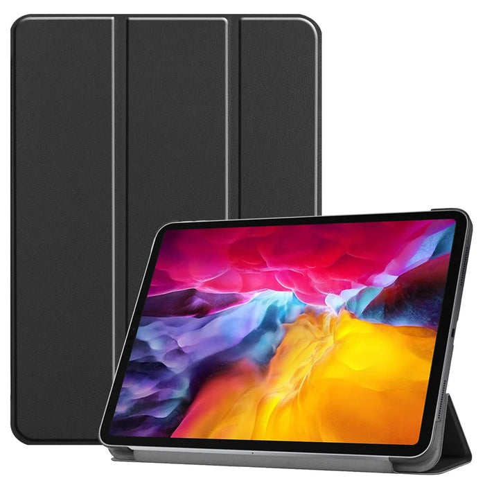 Stable Tri-fold Stand Auto Sleep/Wake Leather Stand Case for iPad Pro 11-inch (2021) - Black - 1