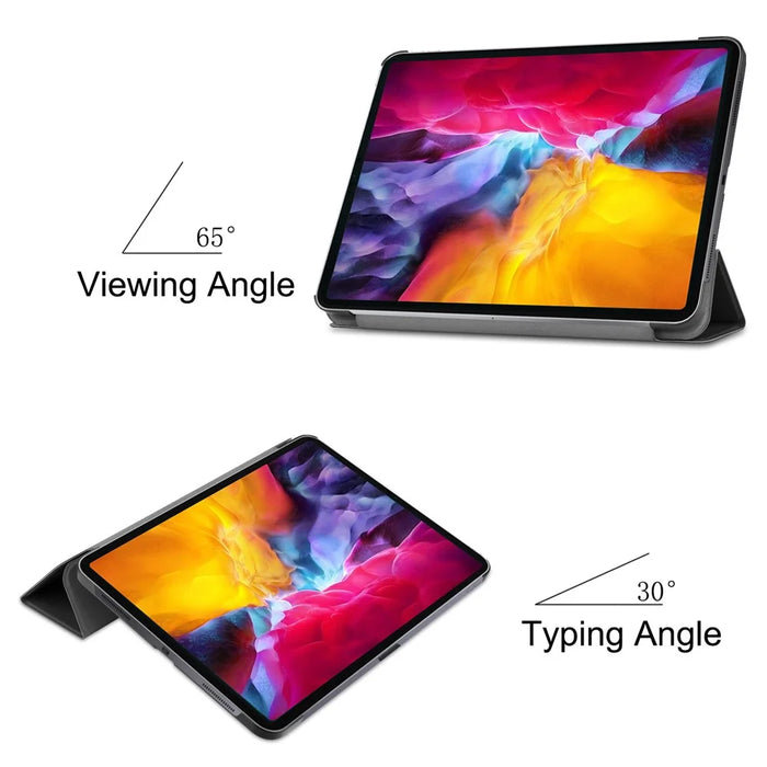 Stable Tri-fold Stand Auto Sleep/Wake Leather Stand Case for iPad Pro 11-inch (2021) - Black - 3