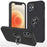 Full Protection Hybrid Phone Cover Case Ring Shape Kickstand Design for iPhone 12 - Black - 1