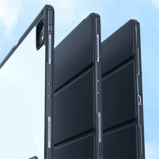 MUTURAL Tablet Case for iPad Pro 12.9 (2022) / (2021) / (2020) / (2018) Leather Protective Stand Cover with Pen Slot - Black - 2