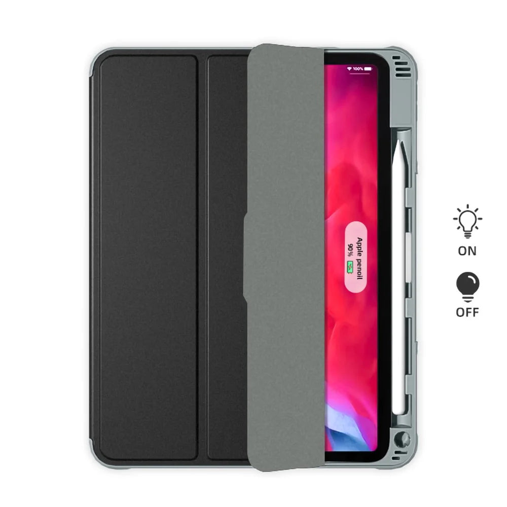 MUTURAL Yaxing Series Leather Tablet Shell for iPad Pro 11-inch (2021) Case Stand with Pen Slot - Red - 3