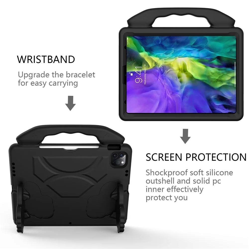 Thumb-Shaped Kickstand EVA Tablet Protective Case for iPad Pro 11 (2025) / 11 (2024) / (2021) / (2022) / (2020) Cover - Black - 5