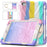 Revolving Kickstand Design Tablet Cover + Strap with Colorful Rainbow Pattern Design for iPad mini 4/(2019) 7.9 inch - Colorful/Pink - 4