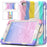 Well-Protected PC + Silicone Tablet Cover with Rotary Kickstand for iPad mini 4/(2019) 7.9 inch - Colorful/Pink - 4